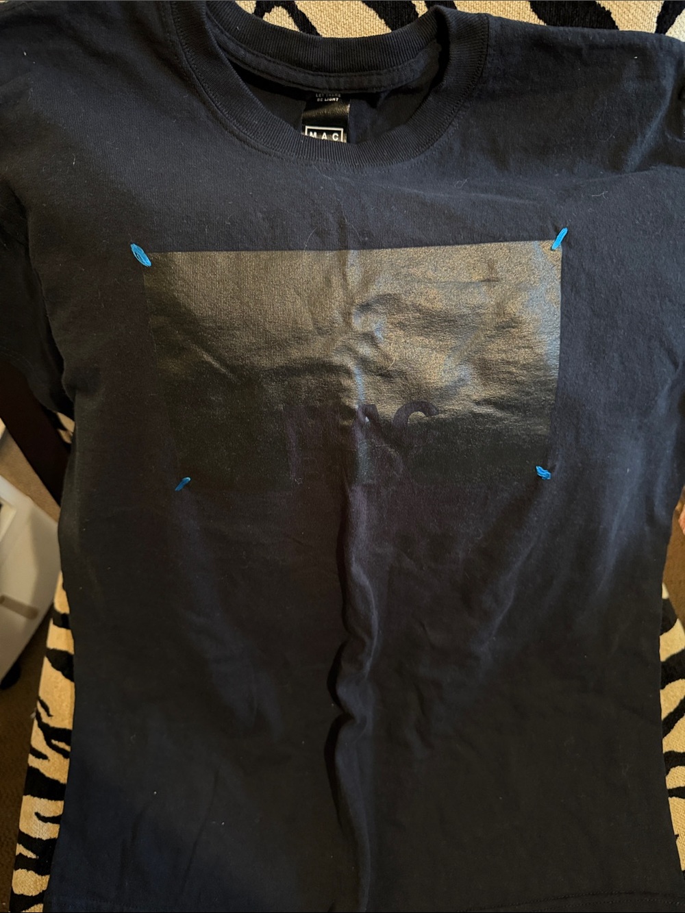TOBY MAC Black Short-Sleeve Crewneck T-Shirt with Blue Accent Prints